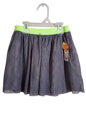 NWT | Cat & Jack | Gray Tulle Skirt Neon Waistband | Girls Size S 6/6X